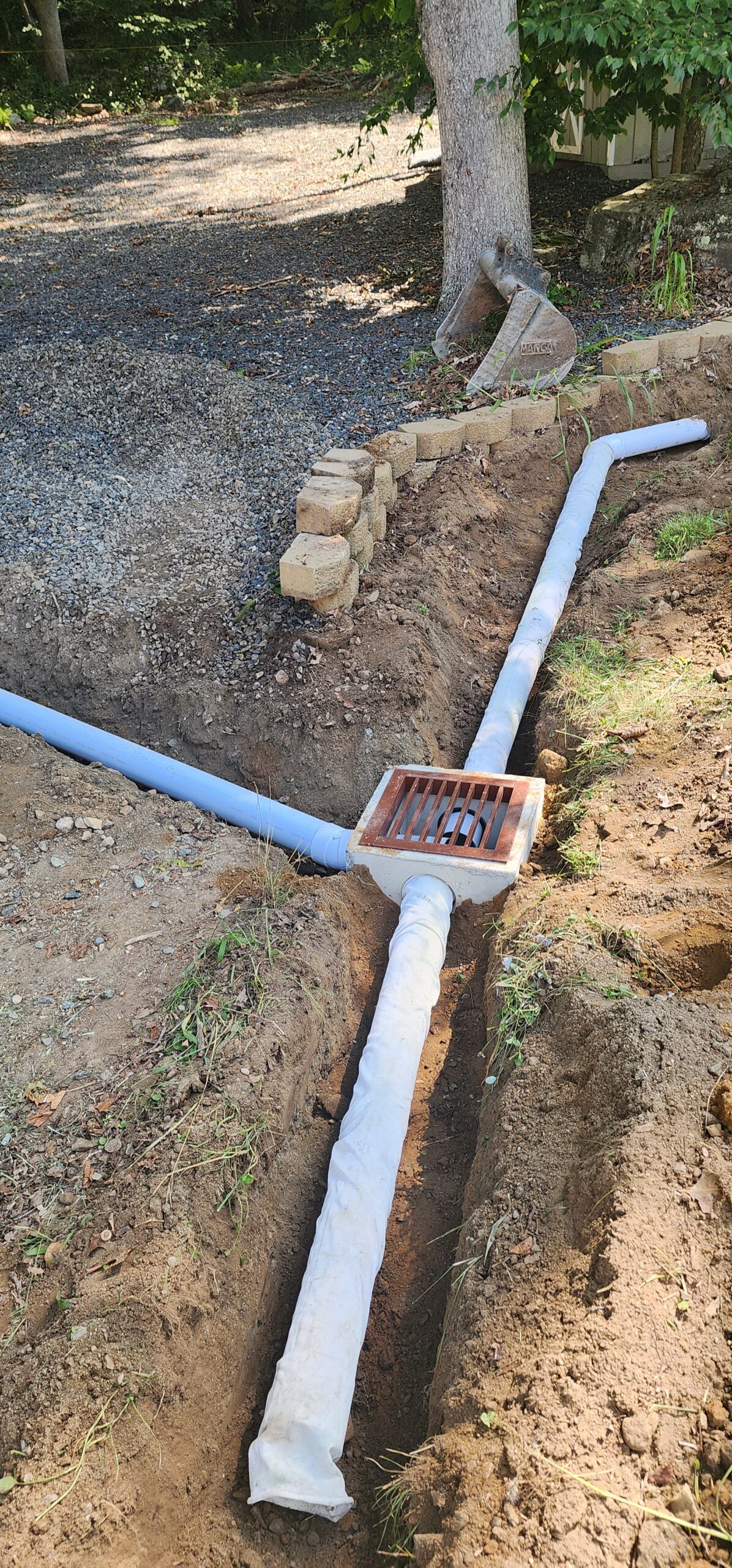 Sparkle Lake basement waterproofing work in progress